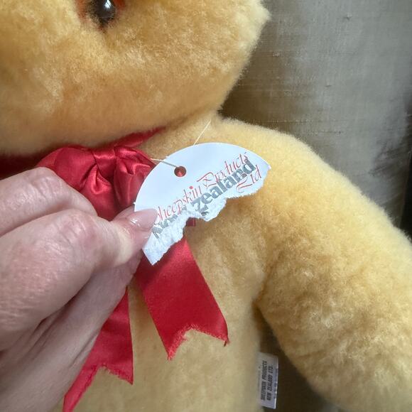 Large 21" Shearling Real Sheepskin Teddy bear Sheepskin Products New Zealand - Picture 3 of 8